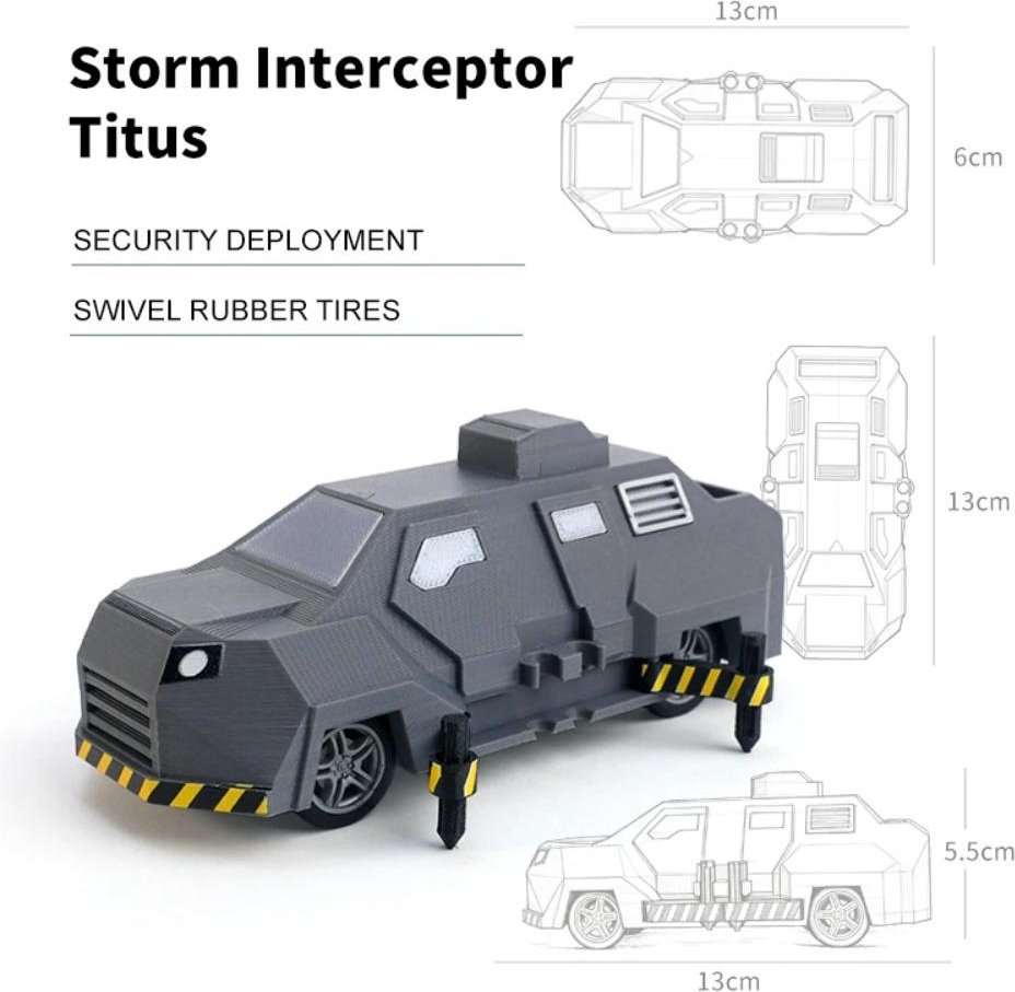 3D-printad TIV2 Utplacerbart Tornadointerceptionsfordon Statisk Skalmodell Samlarobjekt Skrivbordsdekor Gåva Till Stormjägare Vetenskapsentusiast