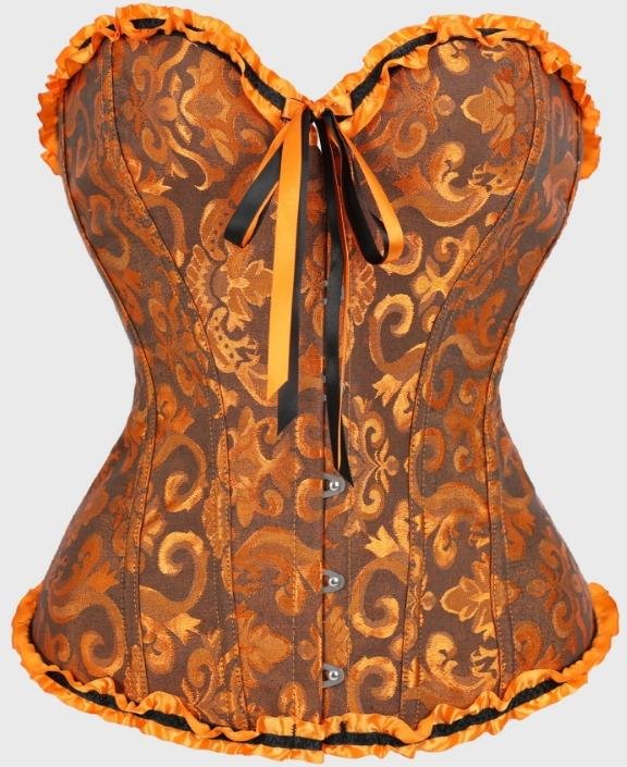 Vintage Retro Hovstil Snörning Dragsko Figursydd Korsett Bustier Formgivande Topp För Kvinnor M orange