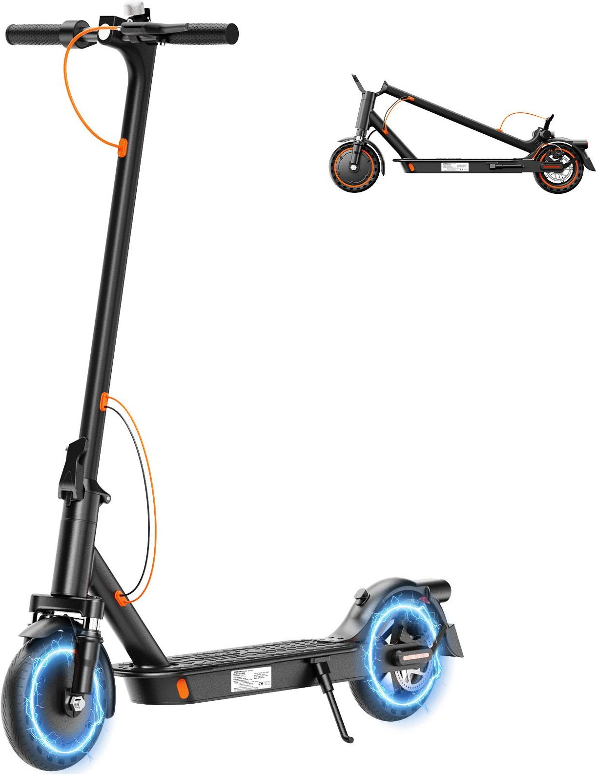 Elsparkcykel med väggodkännande T3 ABE, 30 km räckvidd, 350W motor, 8,5 tum bikakedäck, Dubbelt bromssystem Elsparkcykel för vuxna, Smart APP T6-EU (Shock absorber)