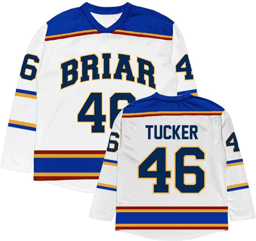 Herr Dam Långärmad T-shirt Off Campus Briar University Hockeytröja Graham 44 22 DI LAURENTIS 66 Tucker46 Design T-shirt Tryck XXL blue