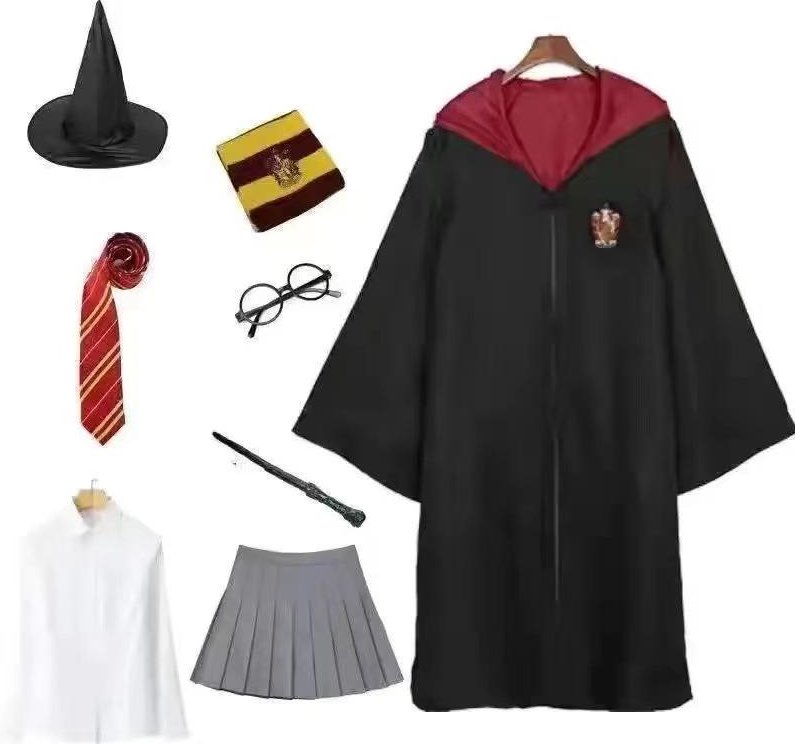 Harry Potter cosplay kostym magisk rock kläder tillbehör vuxna barn skoluniform halloweenkappa XL black