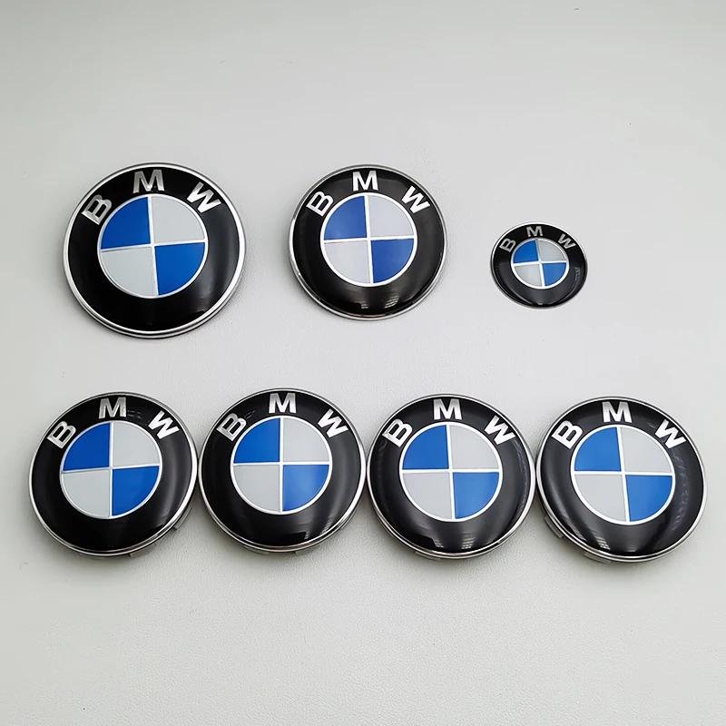 7 st BMW Emblemsats 82mm 74mm 45mm 56mm 68mm Bil Främre Motorhuv Logotyp Bakre Bagagelucka Märke Hjul Centrum Navkapslar Ratt Klistermärke 82 74 56x4 45