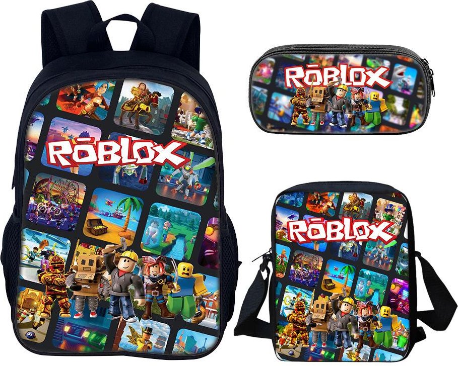 Roblox Anime Tre-delat Set för Pojkar, Flickor och Grundskoleelever (I lager) ROBLOX New 40 Single Layer Three-piece Set black