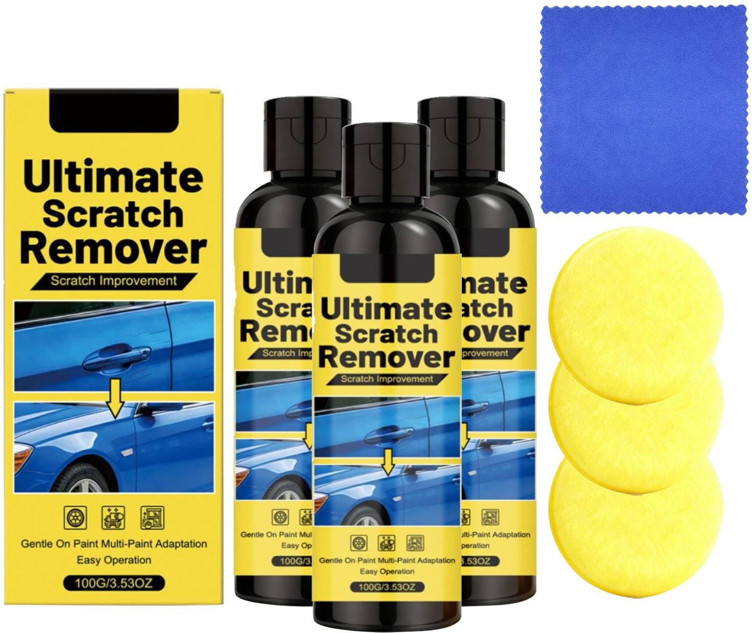 Bilrepsborttagningskit 100 ml Inkluderar Repborttagningsmedel Mikrofiberduk och Appliceringsdyna för Yt- och Lackvård