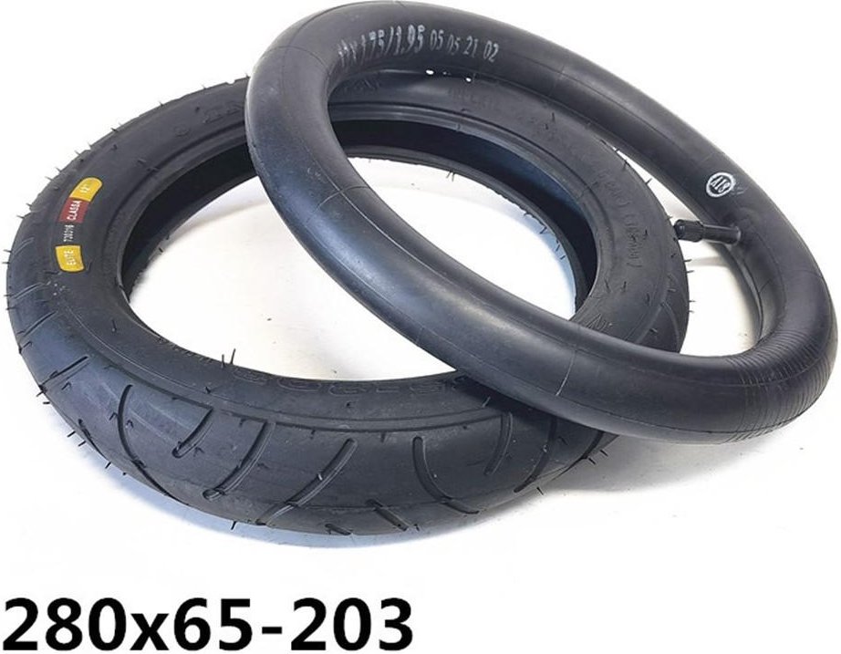 12 Tum 280 X 65-203 För Barnvagn Tjockt Däck Och Innerslang Ersättning Inner tube + outer tire black