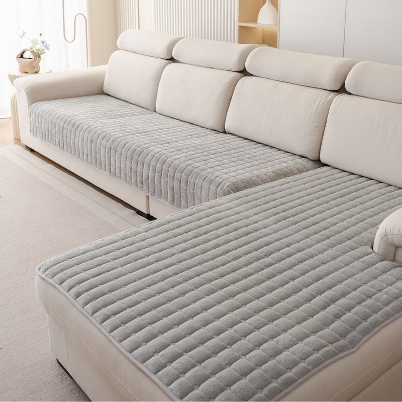 Tjock Flanell Plysch Sofföverdrag Matta, Halkfri Modern Enkel Sittkudde, Hela Säsongen Vintervarm Sofföverdrag 110*110cm