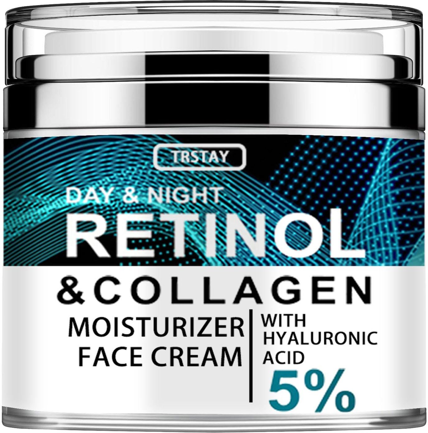 Anti-aging ansiktsfuktighetskräm med kollagen och retinol, ansiktskräm mot rynkor dag och natt 15g blue