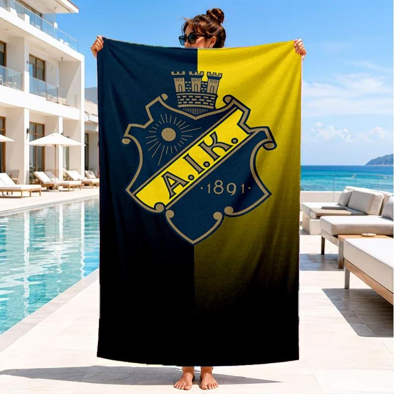 Aik Crest Badlakan, Snabbtorkande, Lättskött, Lämpligt för Både Fitness och Strandsemester, Sportessentiel 80cmx160cm(31x63inch)