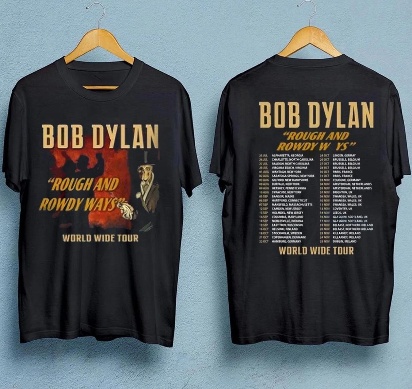 NY!! Bob Dylan Rough And Rowdy Ways Världsturné 2026 T-shirt L gray