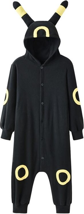 Umbreon Onesie För Barn Svart Pyjamas i ett stycke Barn Kigurumi Halloween Cosplay Kostym Party Present 110 gul/svart