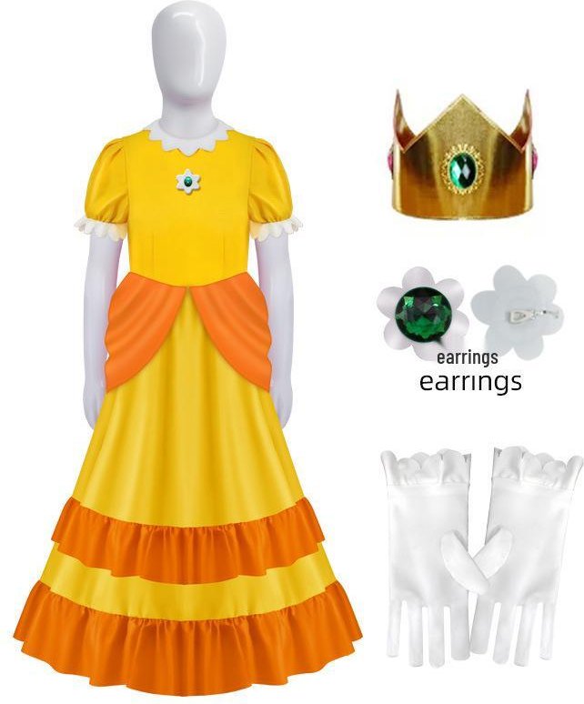 Prinsessan Peach Halloween Cosplay-dräkt - Super Mario Bros XXXL white