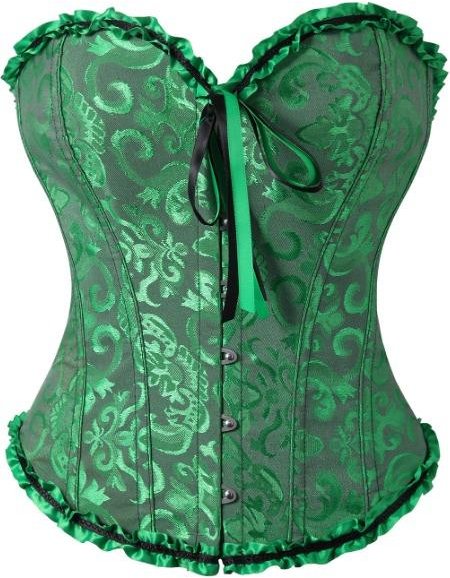 Vintage Retro Hovstil Snörning Dragsko Figursydd Korsett Bustier Formgivande Topp För Kvinnor L grön