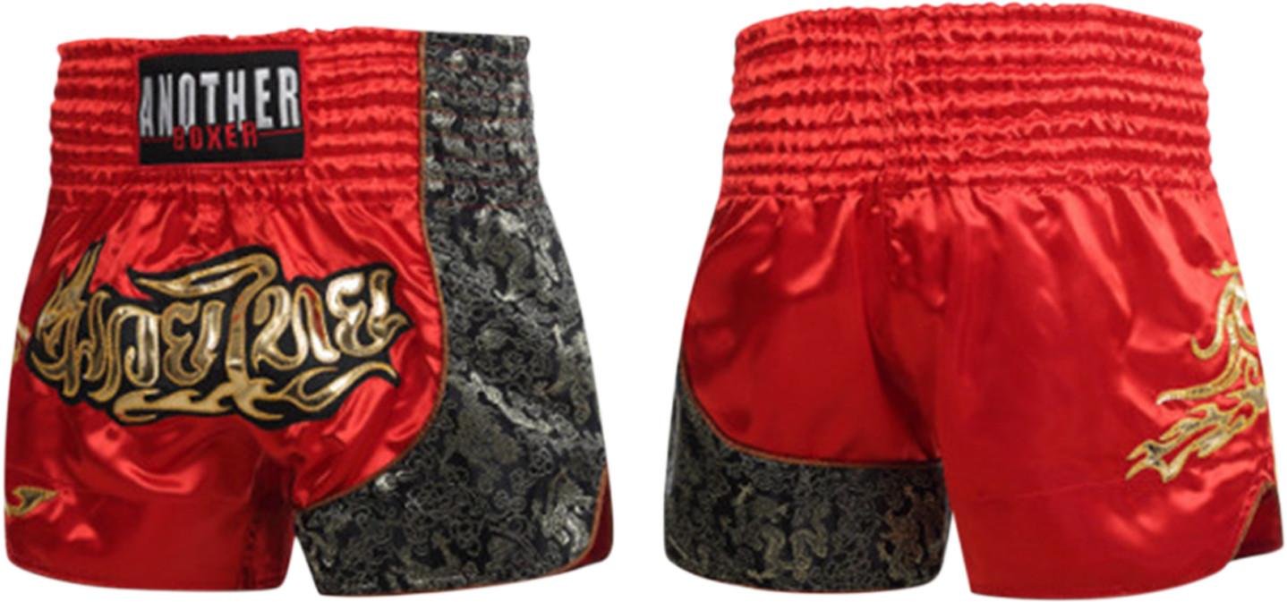 Vuxen och barn Muay Thai träningsboxningsshorts Läderklädda broderade shorts XL