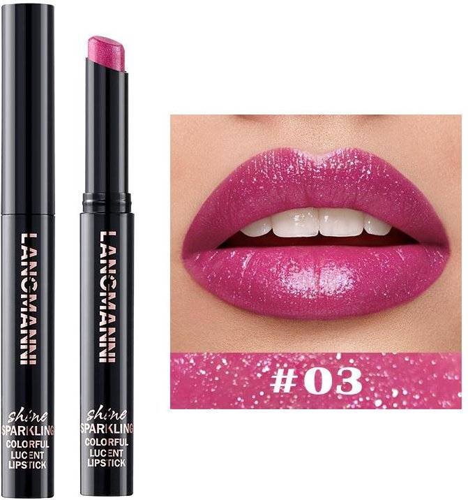Diamond Pearlescent Läppstift Vattentätt Långvarig Non-stick Cup Matt sammet Glänsande läppstift Röda sexiga läppar Makeup Kosmetika 03 pink