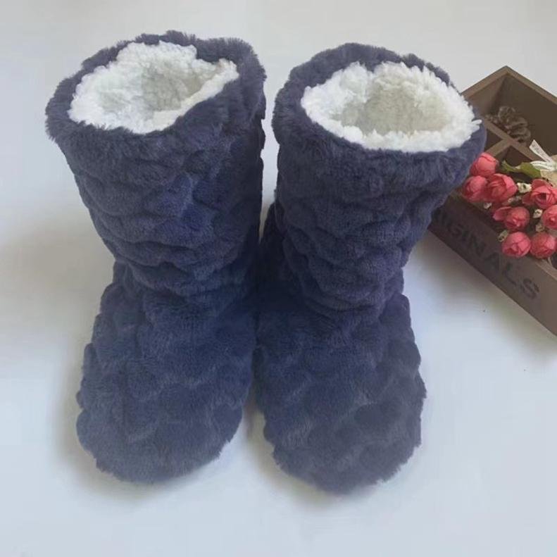 Vinterpar varma tofflor Halkfria Thicken Plus Velvet inomhusstrumpor Mjuka golvskor 41-42 black