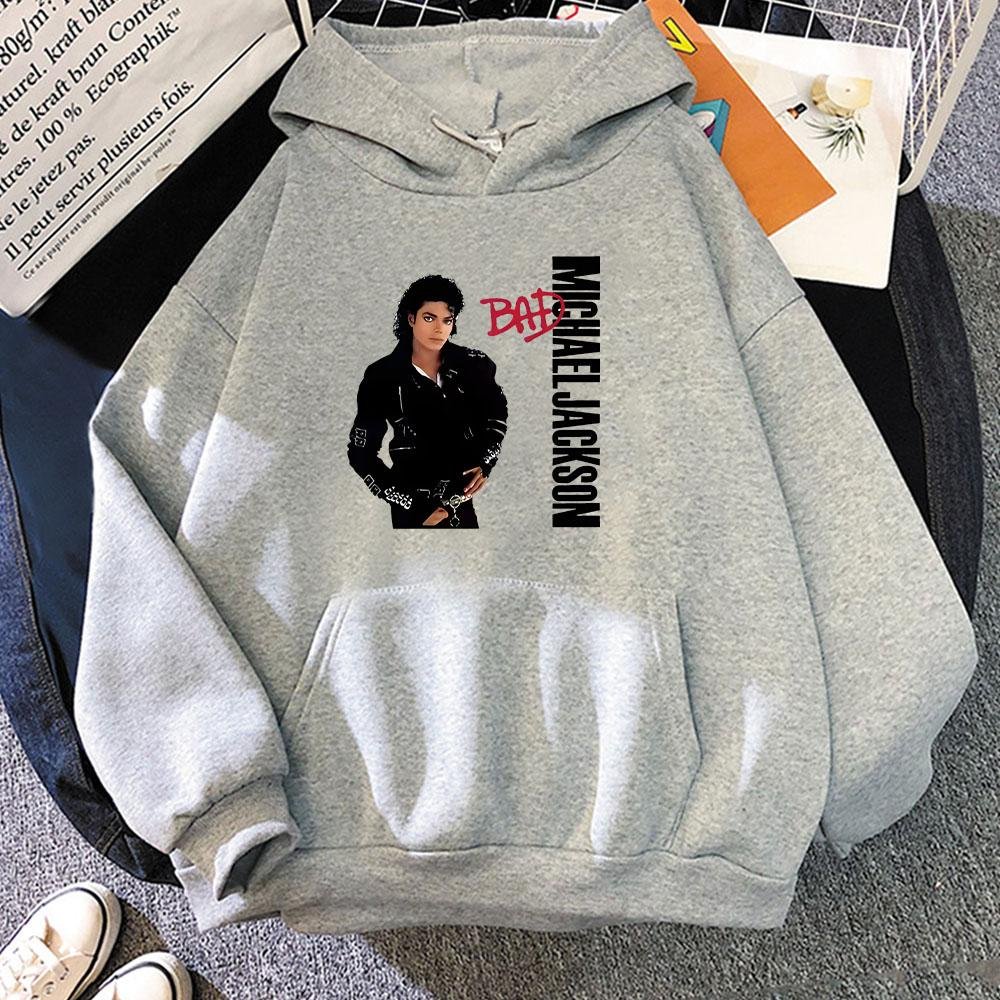Michael Jackson Grafiska Huvtröjor Långärmade Mode Tröjor Pojke flicka Grafiskt Tryck Moletom Pullovers huvtröjor för män y2k hoodie grafisk hoodie M grå färg