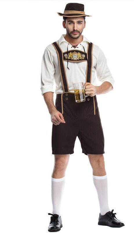 Herrstorlek M-3XL Oktoberfest Ölkläder, München Tysk Festival Kläder 2XL black