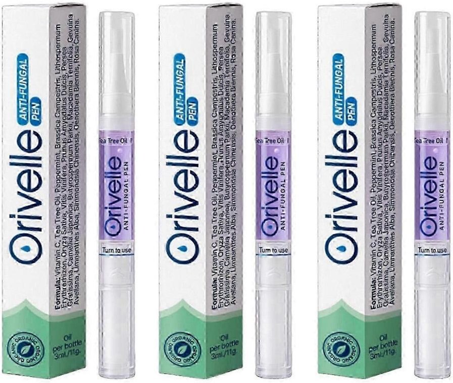 3 stycken nagelsvamp-penna, nagelsvampsbehandlingspenna med tea tree-olja, nagelsvampsreparationspennor för skadad nagel 3pcs