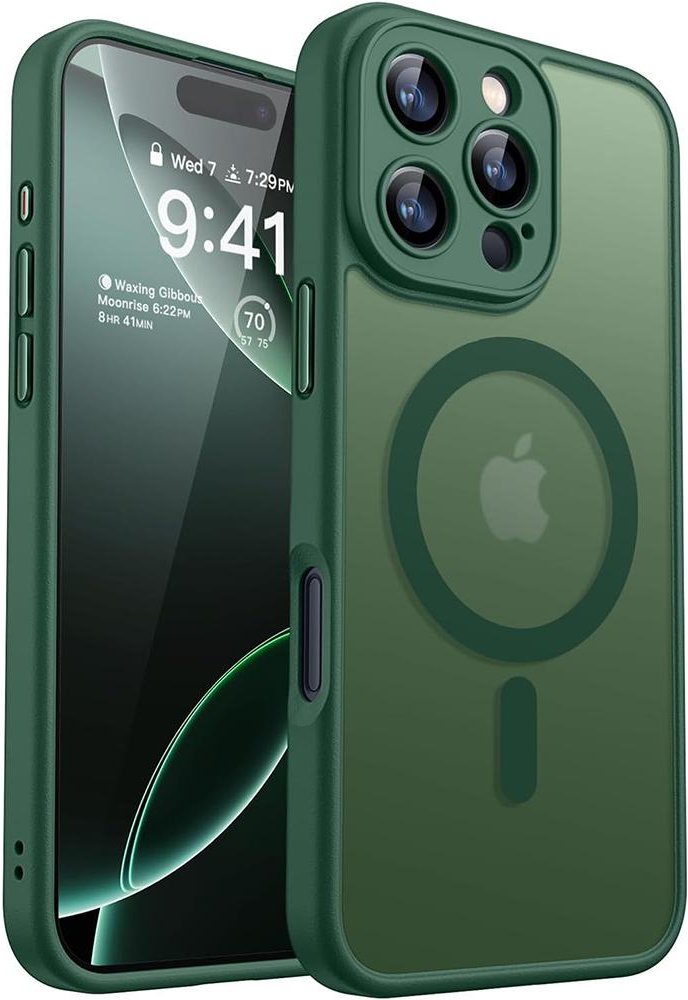 Lyxigt Pansar Stöttåligt Hybridskal För iPhone 16 15 14 13 12 11 Pro Max Plus Matt Transparent Hårt Skal Silikonskal Klart For iPhone 12 grön