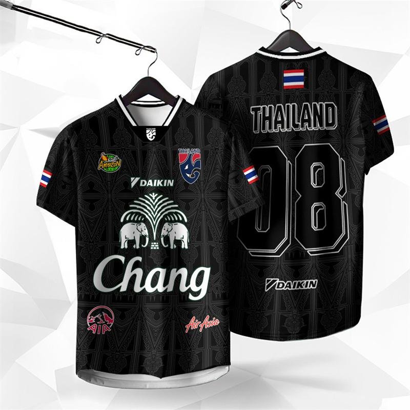 Ny Sommar Ny Thailand Chang Elefant 3D Tryckt Kortärmad Sommar Street T-shirt Herr Högkvalitativa Toppar för Män och Kvinnor 6XL black
