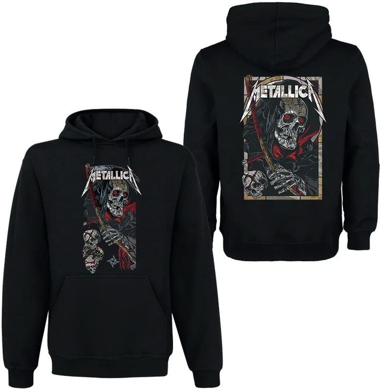 METALLICA Band Rock Mörk Vind Huvtröja Herr Dam Street Hip Hop Topp Bekväm Överdimensionerad Huvtröja Dam Herr Kläder S