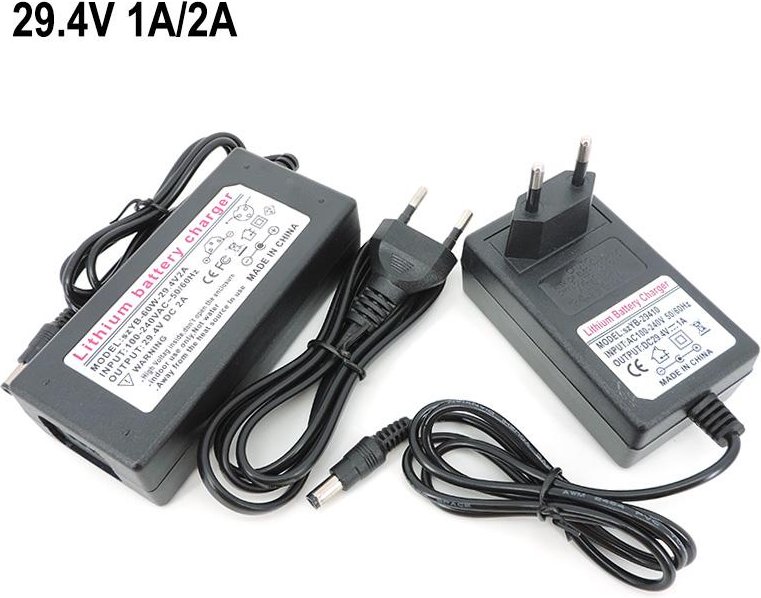 AC till DC 29,4V 1A 2A litiumnätadapter Laddare för 24/25,2/25,9V Elektrisk för skotercykel 7-serien li-ion batteri 29.4V 2A AU