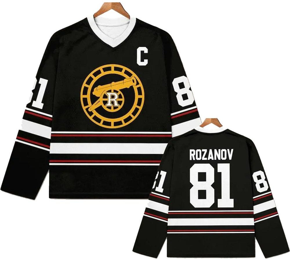 Heated Rivalry Llya Rozanov 81 Bos Raiders Tröja Herr/Dam Långärmade T-shirts Lös Casual Unisex Streetwear 3D-tryckta Skjortor L black