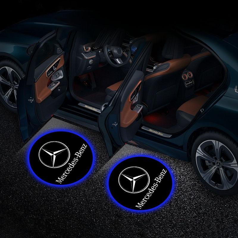 2 st/Set HD LED Välkomstljus Bil Dörr Projektorlampor Biltillbehör För Mercedes Benz C63 W117 Cla45 W205 W212 E63 W207 W176 A45 X156 Gla45 AMG Benz black