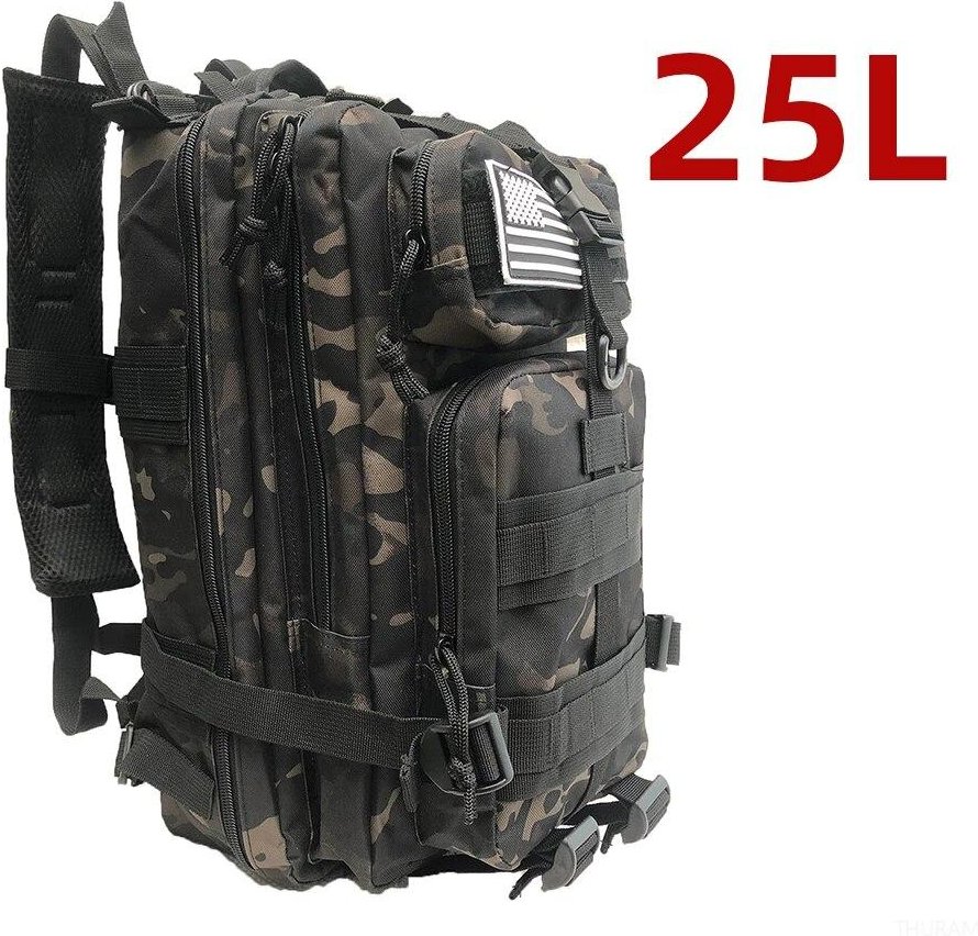 25L/50L 1000D Nylon Vattentät Vandring Fiske Jaktväska Ryggsäck Militär ryggsäck utomhus Taktisk Sport Camping Vandring 25 Liters