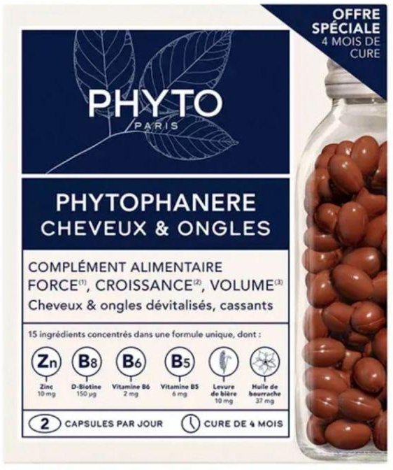 Phyto phytophanère hår och naglar styrka tillväxt 240 kapslar
