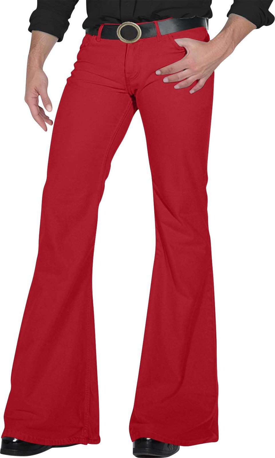 Herr Retro Utsvängda Byxor Snygga Vintage Byxor för Sommaren Bekväm Lös Passform för Dans Ny Twill Design M red