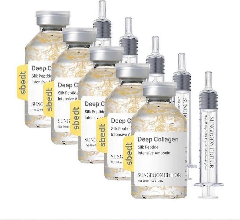 1-5x Koreanskt Anti-Aging Serum med Silkespeptid Kollagenboost, Omedelbar Lyftande Effekt och 72H Återfuktning 5PCS