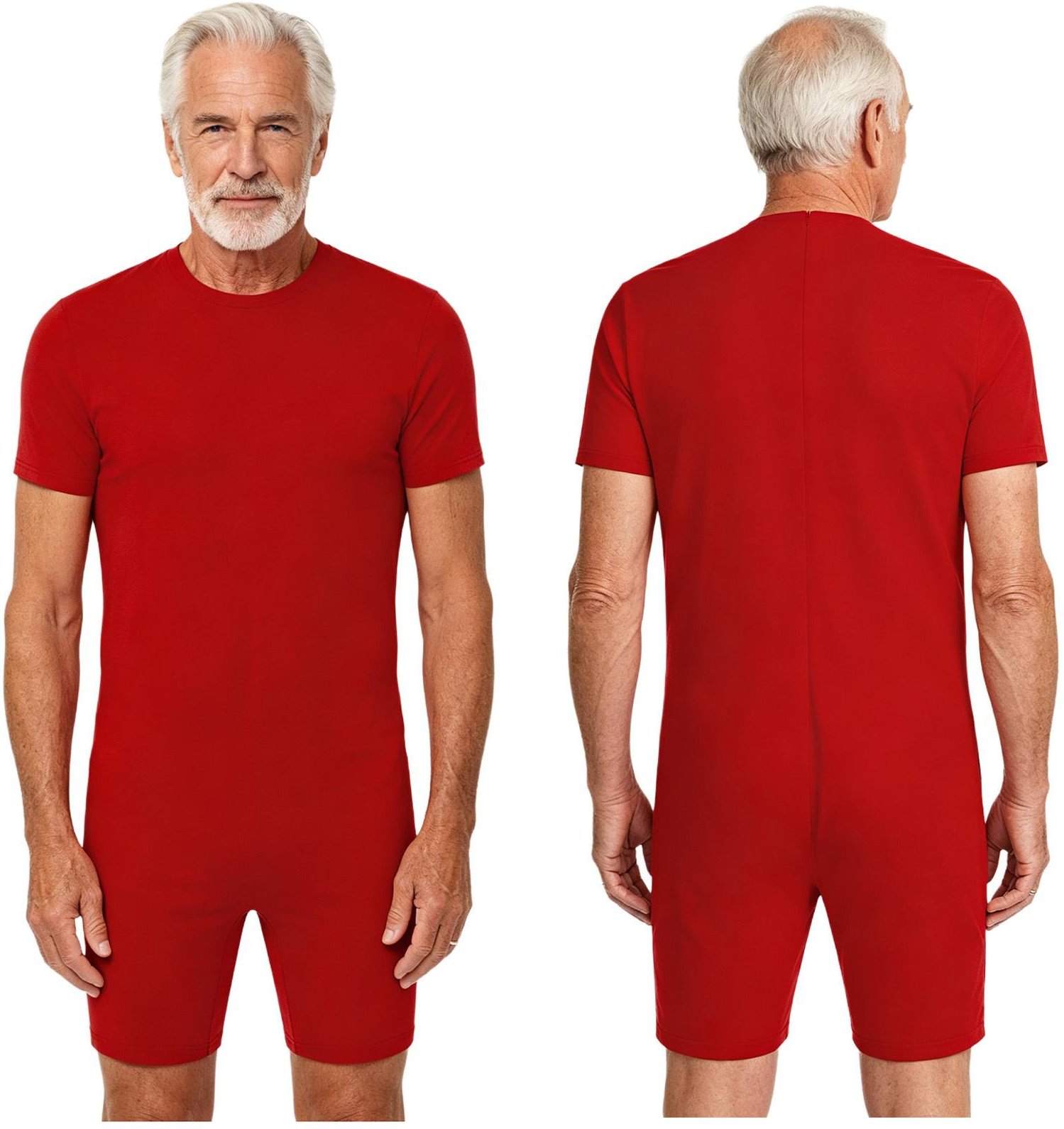 S-3XL Unisex Anpassningsbar Jumpsuit: Jumpsuit med dragkedja baktill som inte glider upp, lättskött med korta ärmar för äldre och personer med särskilda behov L