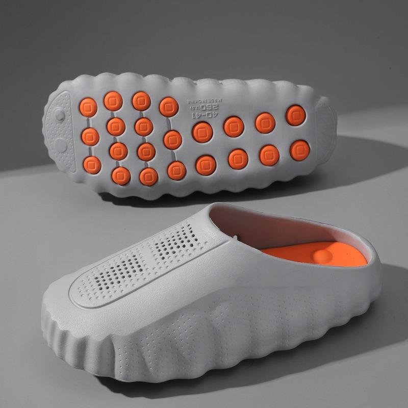Herrtofflor Halkfria Tofflor Mode Massage Tofflor Bekväma Damsandaler Sommarsandaler Utomhus Inomhusskor 44-45 gray