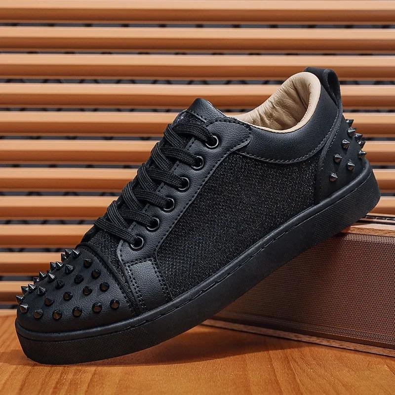 Nitar Herr Casual Sneakers Promenad Herr Casual Skor Modevarumärke Sport Manlig Man Sneakers Skor Designer Plattform Herrskor 39 svart