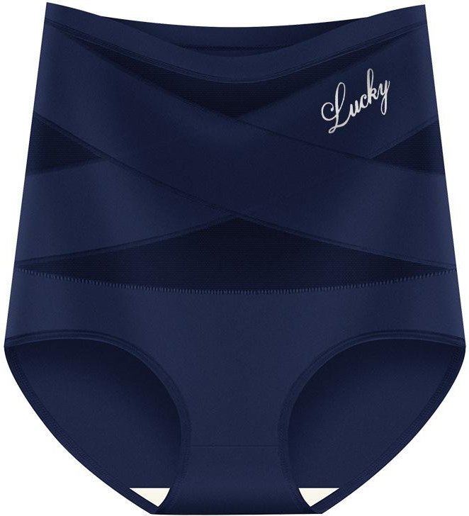 Stora Högmidjade Tummy Control Trosor Dam Full Täckning Underkläder XXXL marinblå färg