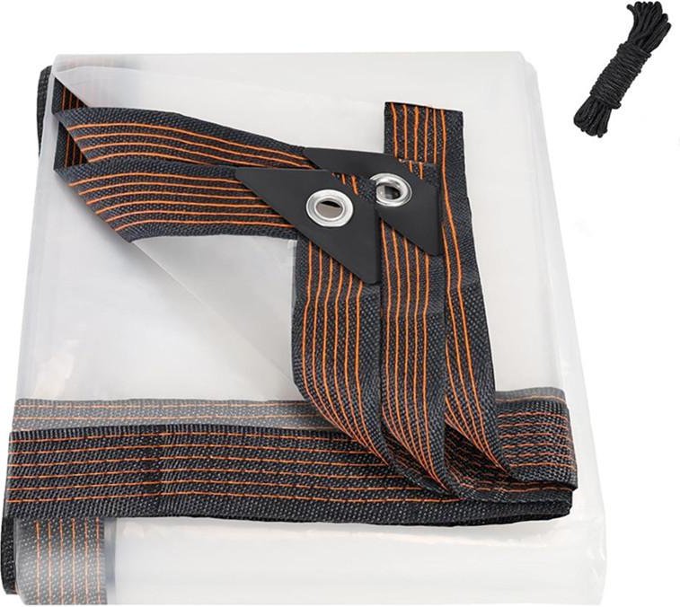 Tjockare transparent vattentät presenning trädgård regntät klar poly presenning växtskydd isolering skjulduk med öljetter 3x3m gray