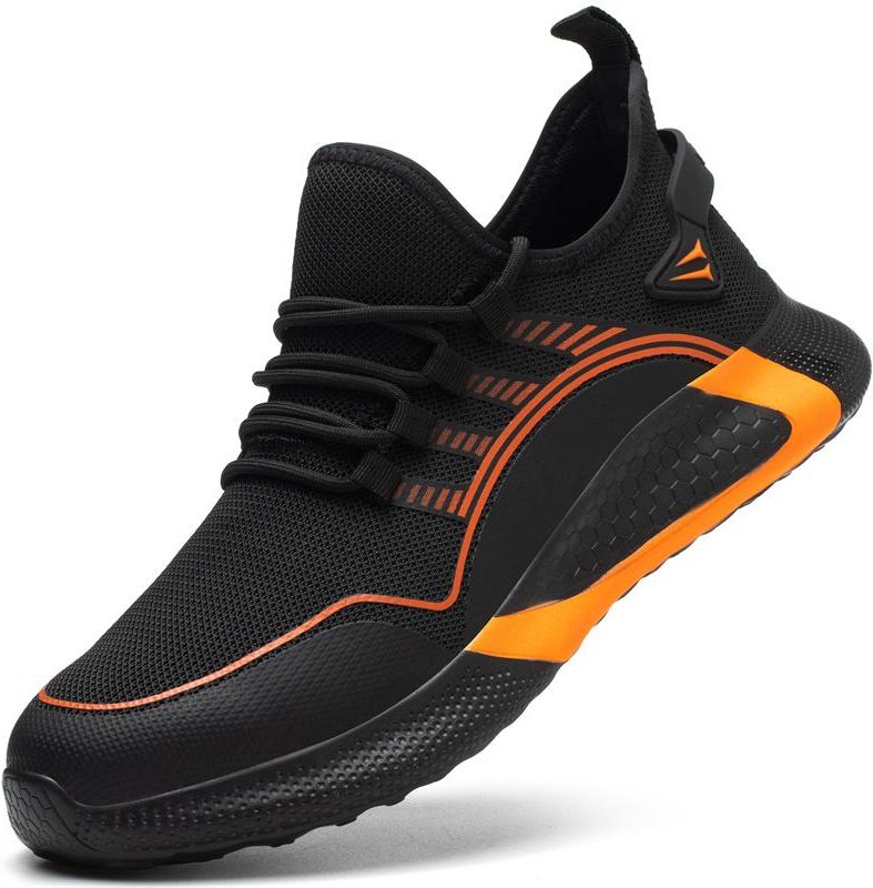 Anti-Puncture sommar andas arbetssneakers med järntå Anti-halk arbetsskor Anti Smashing Lättviktsskyddsskor för män 36 black