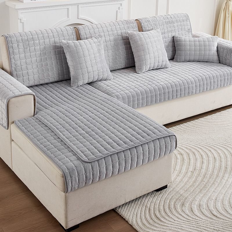 Plysch sofföverdrag Soffkudde Universalt överdrag Four Seasons Halkskyddat vintersofffodral 90x210cm
