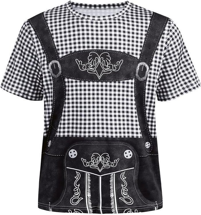 Oktoberfest Öl Bayersk 3D-printad T-shirt Tyskland Lederhosen Grafik T-shirts Herr Casual Streetwear Översized Tees Toppar L gray