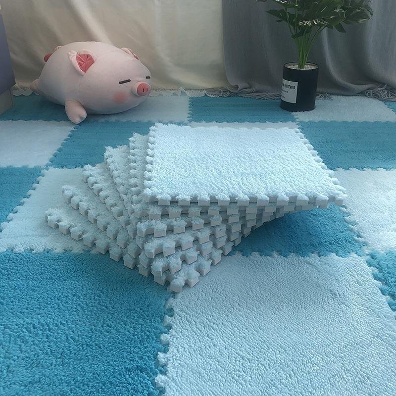 20 st Mjuk Plysch Barnmatta Baby Lekmatta Barnmattor Leksaker EVA-skum Barnmatta Pussel Sammanlänkande Golvmattor 30*30 CM 20pcs