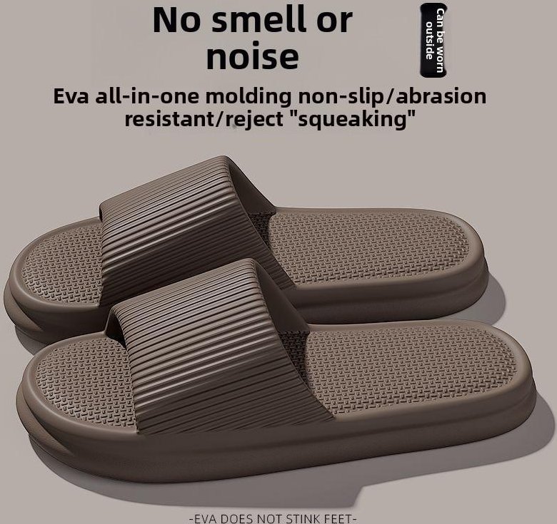 Damskor Sommar Koncisa EVA Tofflor Herr Mjuka Hemtofflor Par Badrum Halkfria Sandaler Vuxna Bekväma Utomhus Strandskor 44-45 brun