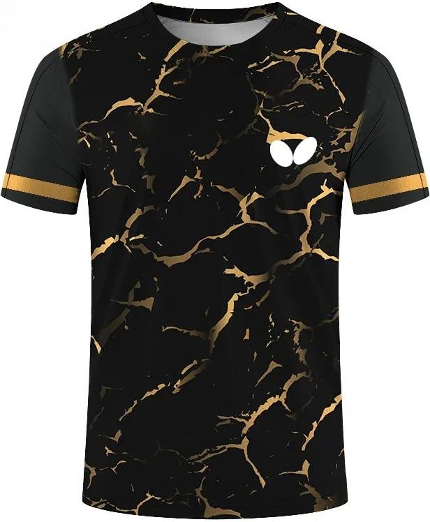 Herr T-shirt Snabbtorkande Sport Tenniskläder Mode 3D-tryck Badmintonuniformer Dam Tränings T-shirt Herrtoppar T-shirts L black