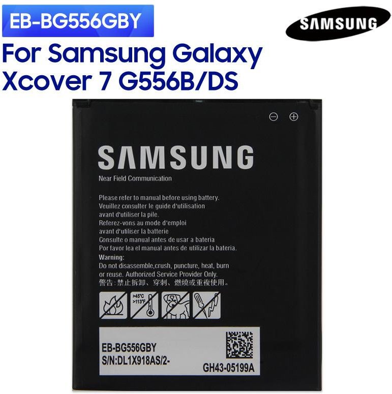 Originalt Ersättningsbatteri EB-BG556GBY För Samsung Galaxy Xcover 7 XCover7 G556B G556BU1 G556B/DS med Verktyg