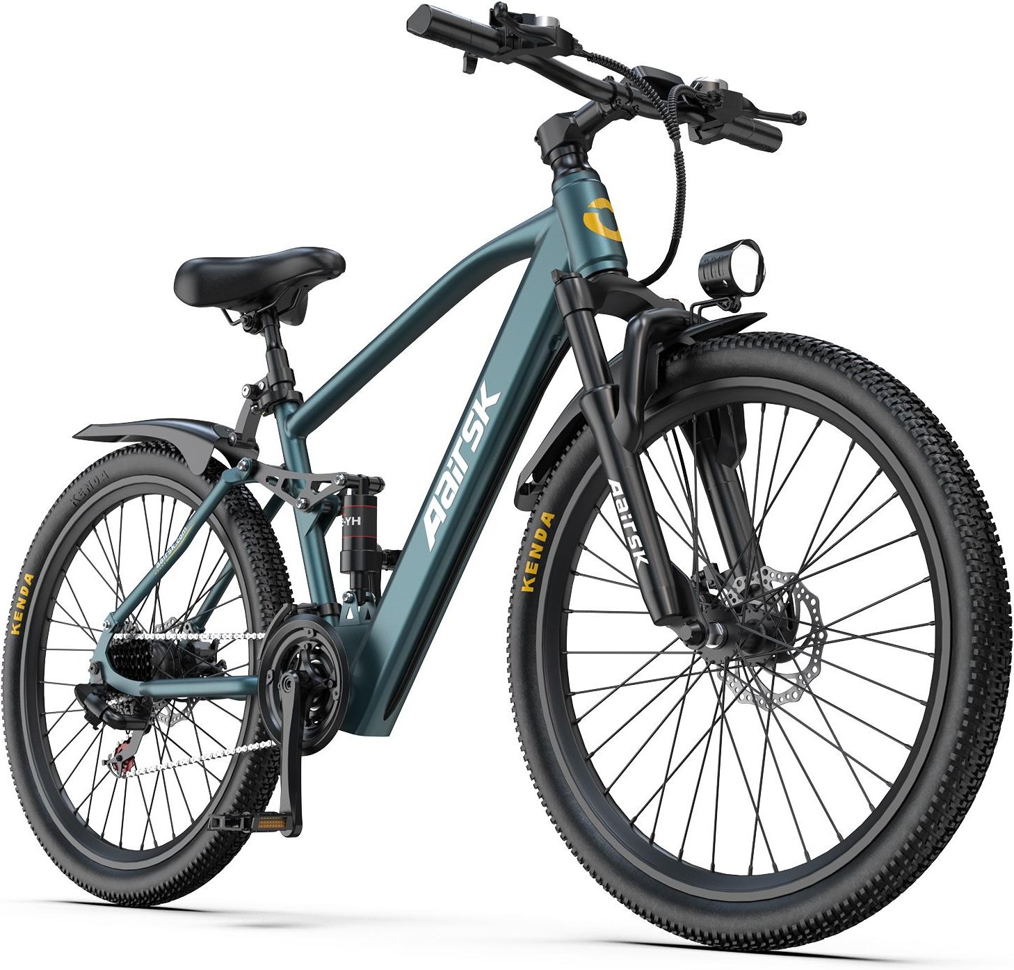 Aairsk 26 Elcykel för Vuxna, 250W Motor 36V 13Ah Batteri, 21-växlad E-Mountainbike NFC-upplåsning blå