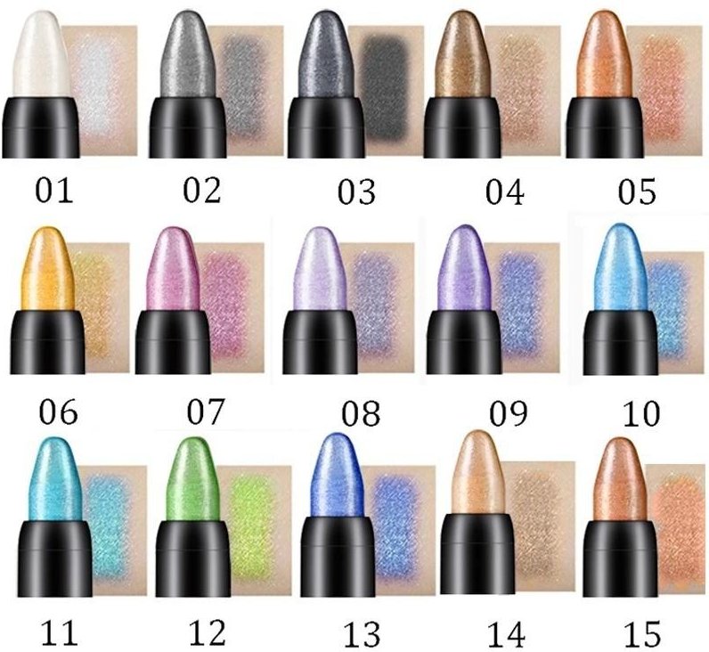 Färg Pärlpenna Eyeliner Highlighterstift Ögonskuggspenna Eyelinerpenna Liggande Silkesmaskpenna 15#