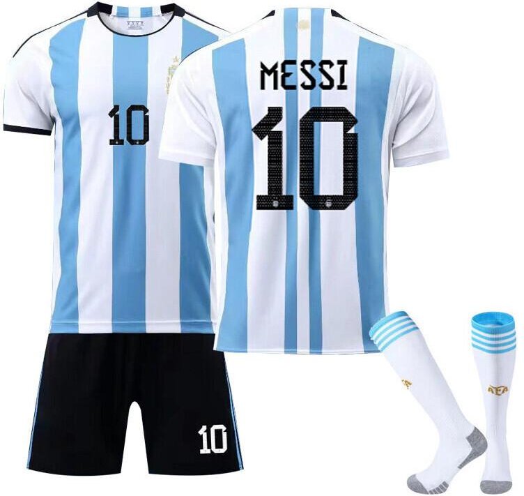 (6-7 år) Tonåringar Barn Pojkar Fotbollskit Messi Sport Träningsställ +Strumpor 10-12Y