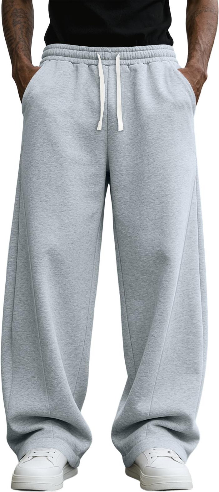 Baggy Träningsbyxor Herr Lös Passform Träningsbyxor för Herr Joggingbyxor för Herr Herr Träningsbyxor med Fickor Vardagsstil XL gray