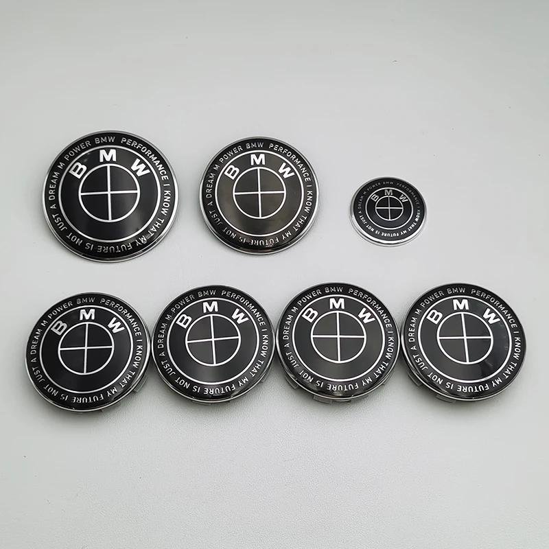 7 st BMW Emblemsats 82mm 74mm 45mm 56mm 68mm Bil Främre Motorhuv Logotyp Bakre Bagagelucka Märke Hjul Centrum Navkapslar Ratt Klistermärke 82 74 68x4 45