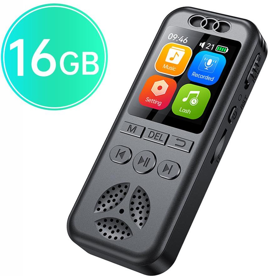 128GB Digital Röstinspelare Röstaktiverad Ljudinspelning Brusreducering med Uppspelning MP3 16G
